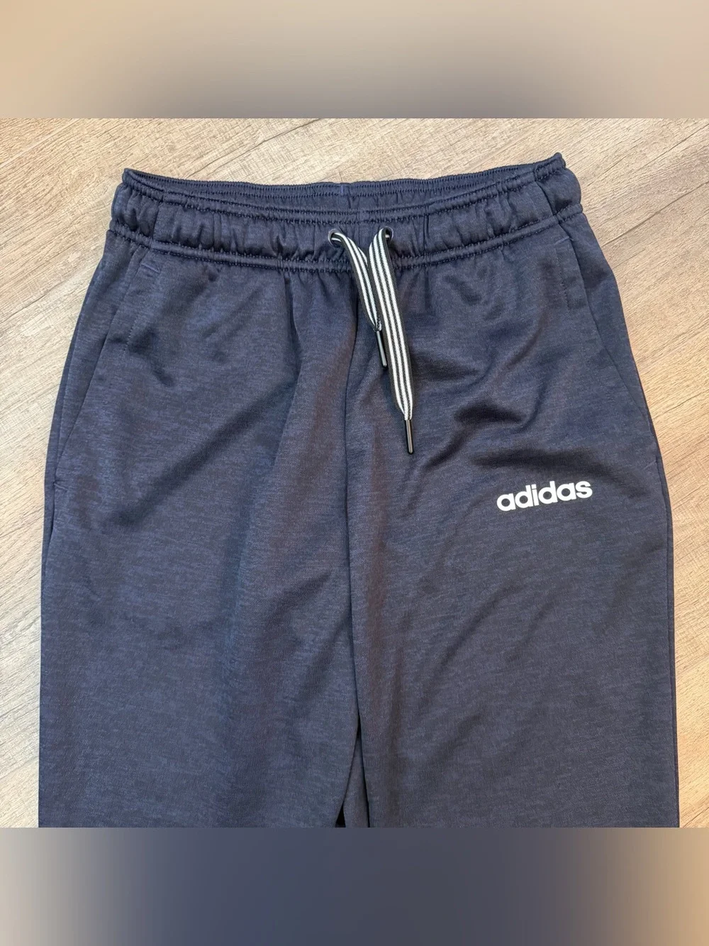 adidas‎ Navy Tapered Athletic Womens Unisex S Athleisure Lounge Blue Drawstring